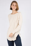 Boat Neck Cozy Sweater - S/M / HEATHER OATMEAL ShopatGrace.com