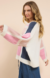 Shop At Grace, Candy Sweater, multi, color block, long sleeves, round neck