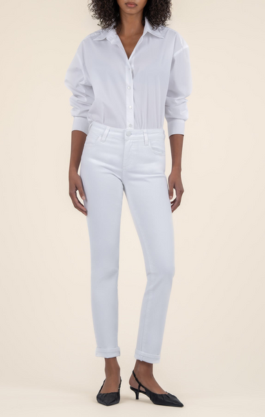 Shop At Grace, KUT, Catherine Boyfriend, optic white, jean, high rise, skinny 