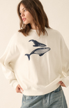 Shop At Grace, Whale Graphic Pullover, ivory, longs sleeves, whale graphic, cream pullover