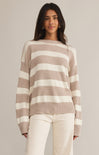 Shop At Grace, Z Supply, Boyfriend Sailor Sweater, parchment, striped, round neck, oversized