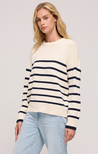 Shop At Grace, Z Supply, Boyfriend Stripe Sweater, sea salt, striped detail, long sleeves, oversized fit