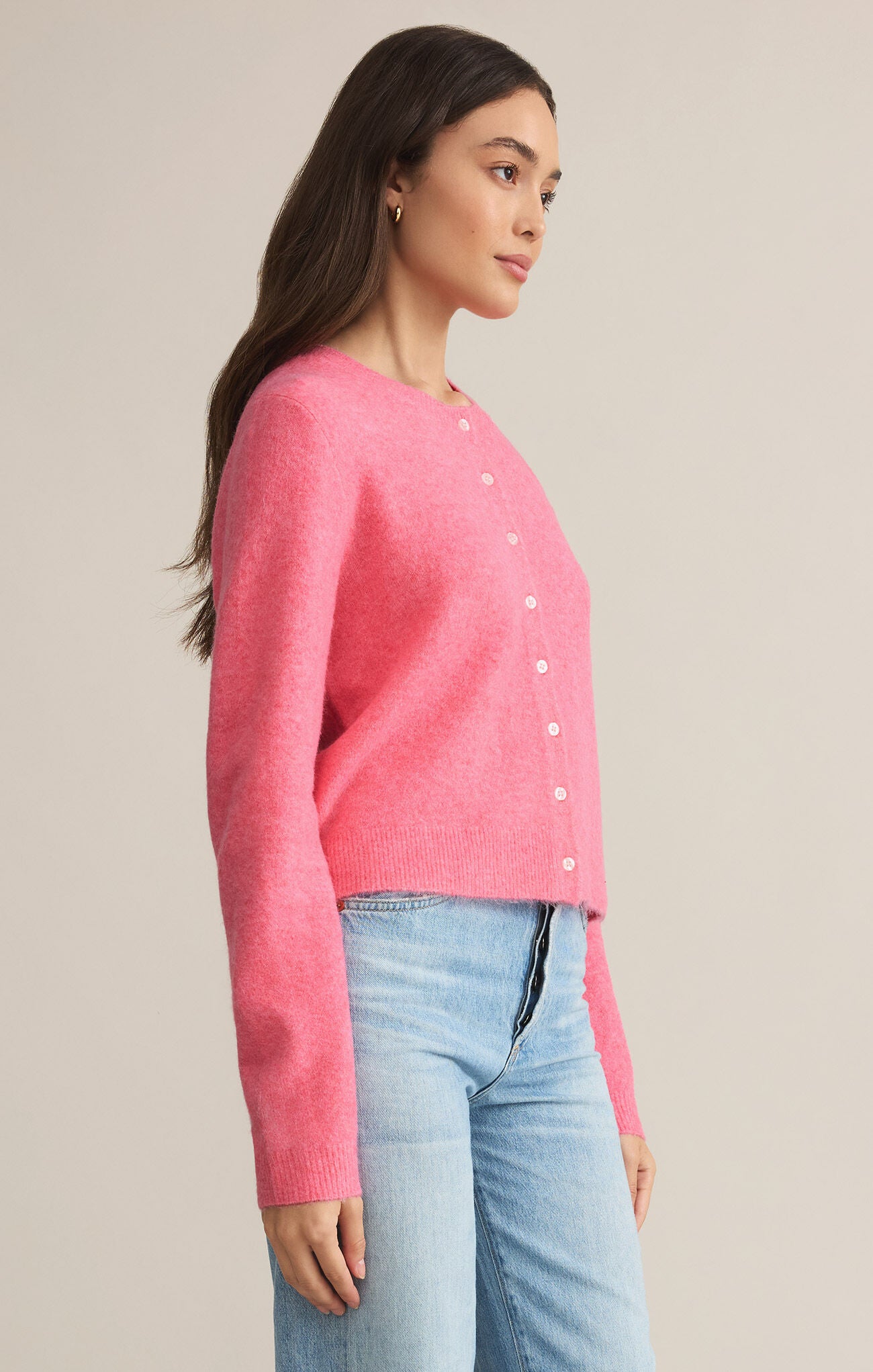 Shop At Grace, Z Supply, Medina Cardigan, disco pink, button up, long sleeves