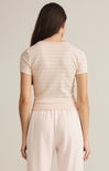 Shop At Grace, Z Supply, Saxton Striped Tee, pink salt, round neck, baby tee, short sleeves