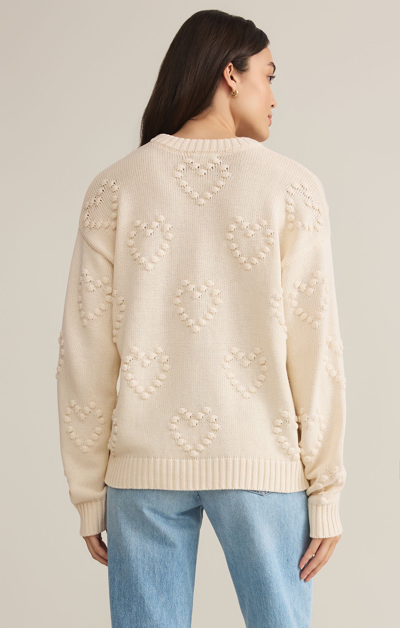 Shop At Grace, Z Supply, Sweet Thing Sweater, sandstone, long sleeves, heart embroidery