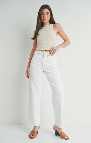 Shop At Grace, Relaxed Straight, white, mid rise, straight jean 