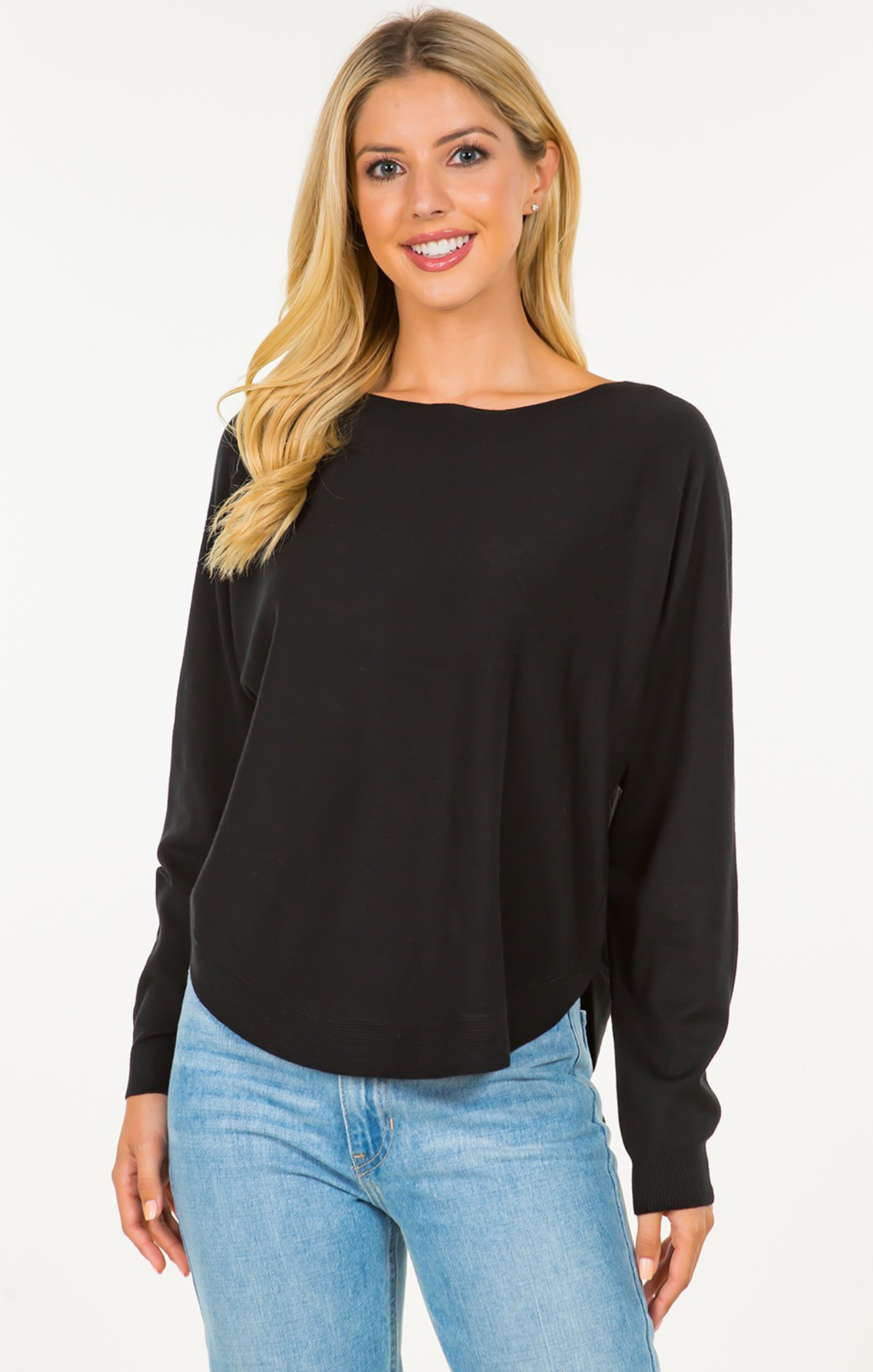 Shop At Grace, Dreamers Cropped Pullover Sweater, Black