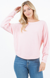 Shop At Grace, Dreamers Cropped Pullover Sweater, Heather carnation 