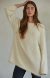 Shop At Grace, Jonelle Pullover, cream, long sleeves, round neck, oversized sweater