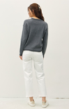 Shop At Grace, Old School Sweater, charcoal, round neck, long sleeves, neckline detail