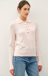 Shop At Grace, Proper Collar Sweater, blush, collared sweater, long sleeves, button front