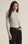 Shop At Grace, The Lira Top, classic heather grey, turtleneck, long sleeves, staple top