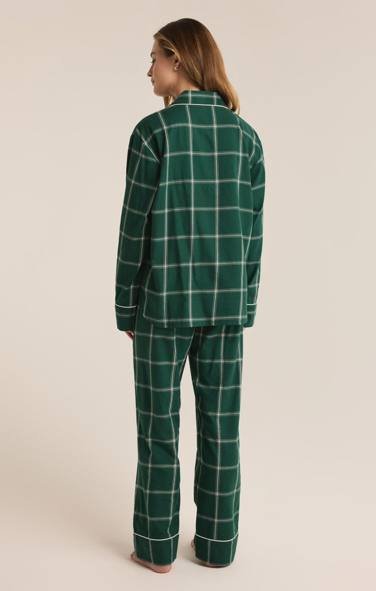 Shop At Grace, Z-Supply, Dreamer Plaid Set, nobile fir, pajama set, plaid pattern, drawstring pants and button up top