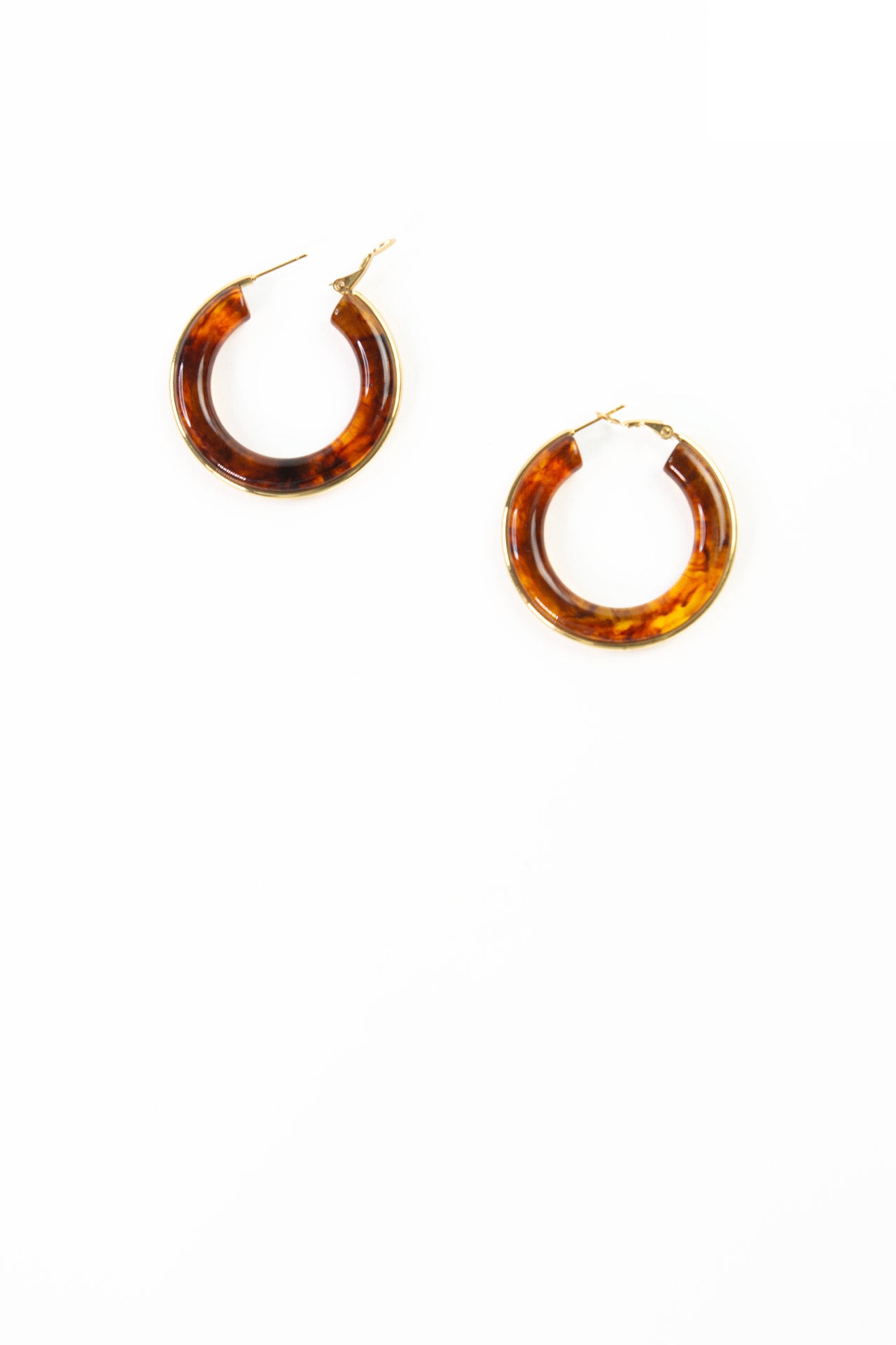 Jenna Gold Lined Acetate Hoops