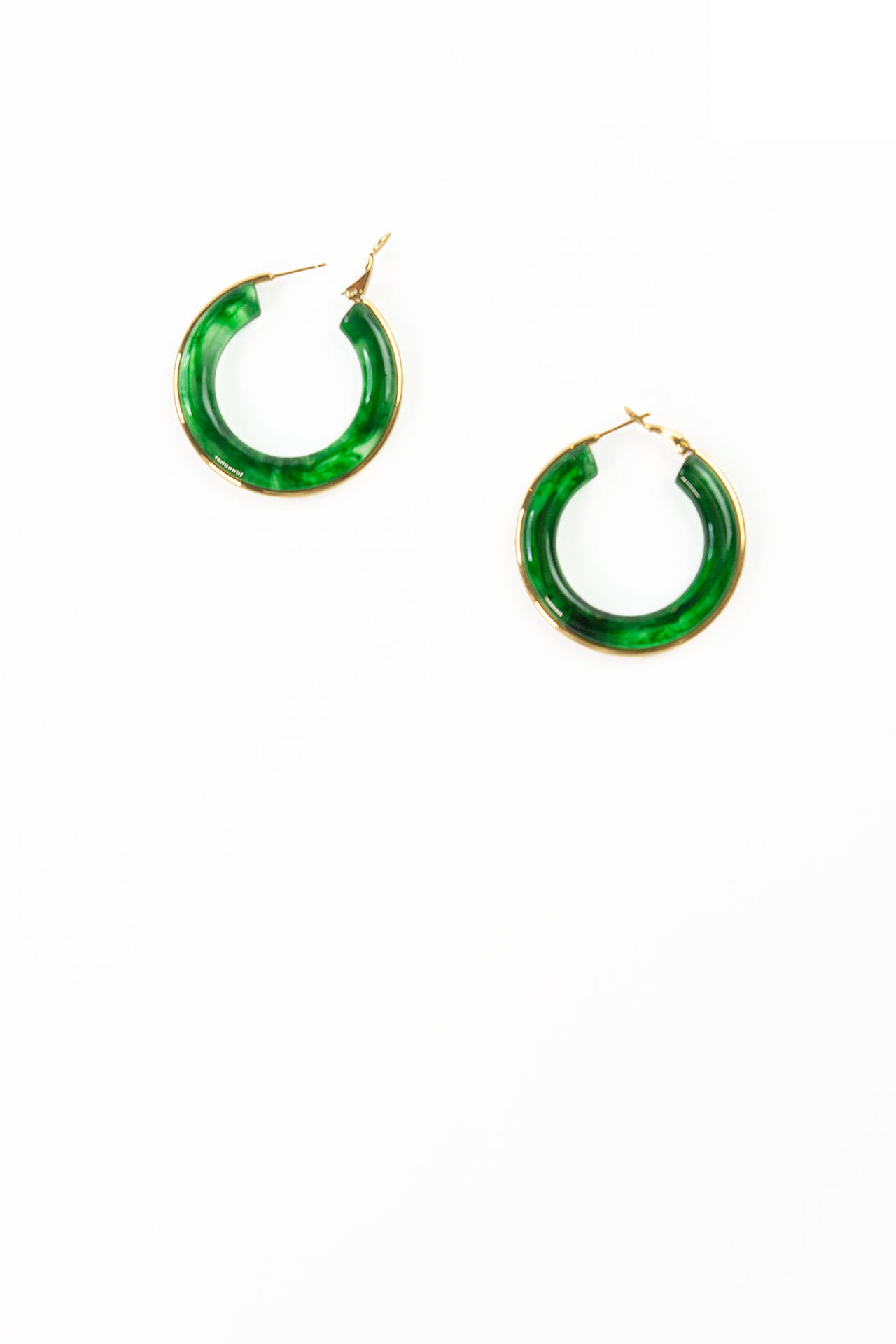 Jenna Gold Lined Acetate Hoops