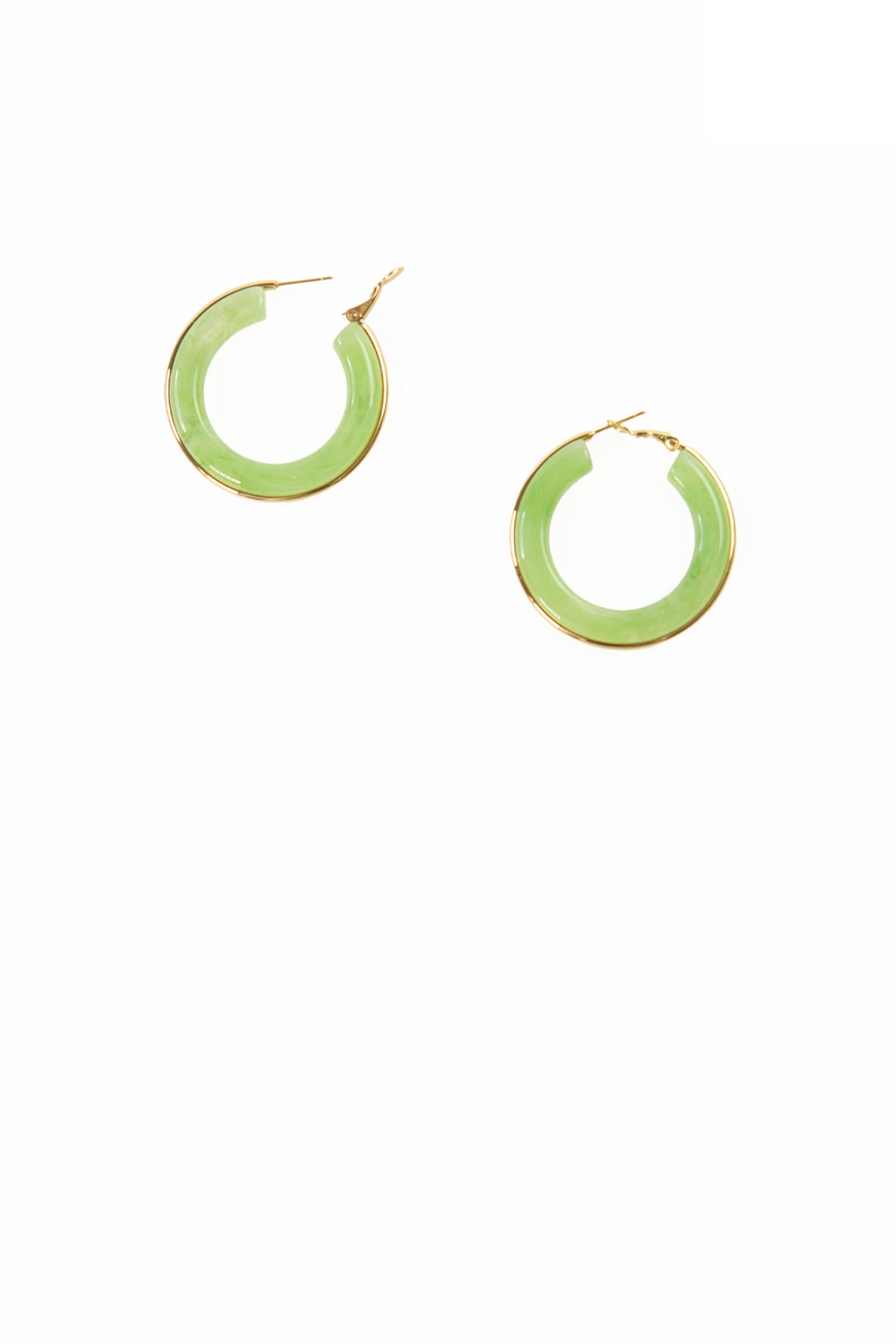 Jenna Gold Lined Acetate Hoops