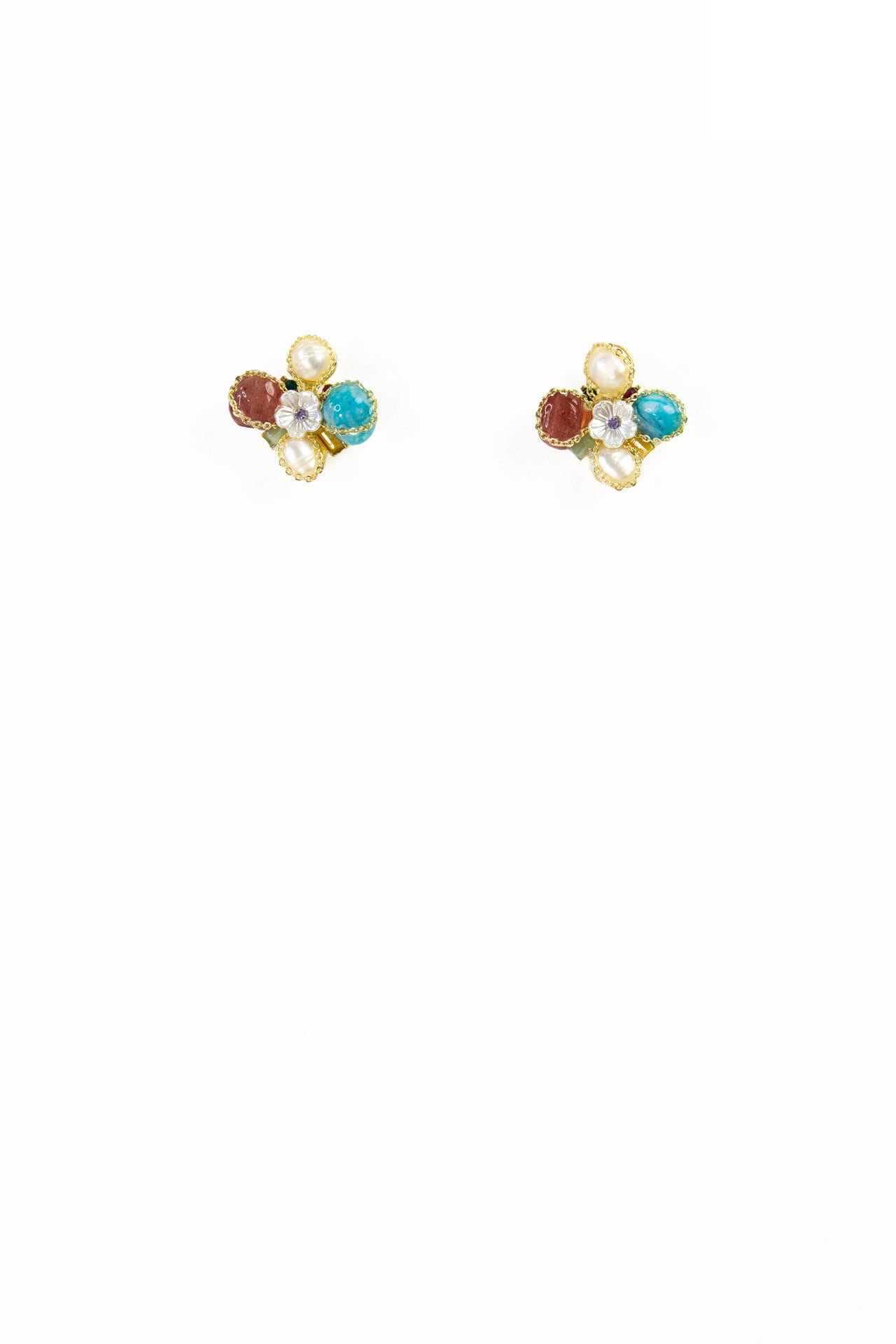 Quinn Vintage Flower with Petite Chain Earring