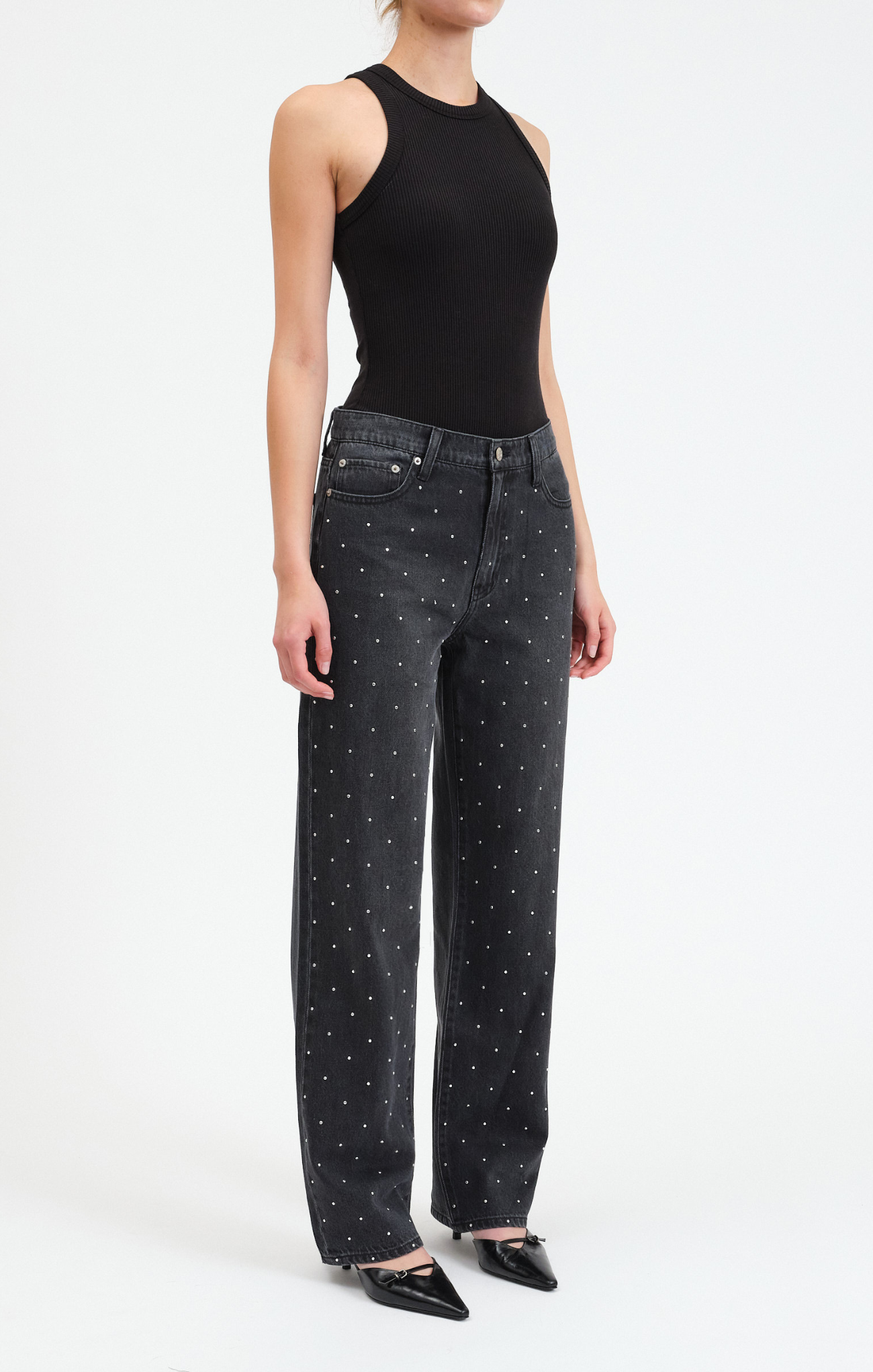 Shop At Grace, 1999 Jeans, Daze Denim, bedazzled legs, high rise, button closure