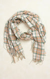 Shop At Grace, Blakely Tartan Plaid Scarf, cream and beige, oblong scarf 