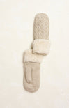 Cable Knit Sherpa Mittens, beige, mittens, cable knit pattern, sherpa cuff, knit mittens