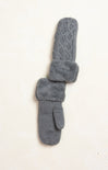 Cable Knit Sherpa Mittens, grey, mittens, cable knit pattern, sherpa cuff, knit mittens