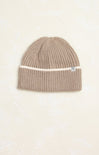 Charlotte Snowy Stripe Beanie Winter Hat, cover photo, stripe detail, 3 variants, brown