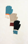 Colorblock Long Knit Gloves, cover photo, three colors, gloves, mittens