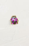 Colorful Ladybug Brooch, pink, gold hardware 