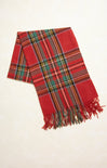 Ellie Classic Tartan Plaid Scarf, red, tartan plaid pattern, oblong scarf, fringe ends