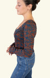 Melanie Long Sleeve, night combo, long sleeve, ruffled hem, free people