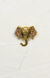 Glitz Elephant Brooch, gold, elephant head, rhinestone