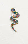 Glitz Snake Brooch, multi color rhinestone, statement brooch