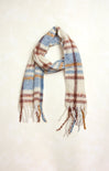 Grace Plaid Scarf, beige, plaid, fringe ends, oblong scarf