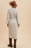 Shop At Grace, Gwen Shawl Cardigan, dove, belted, collared, long cardigan, cuffed wrists