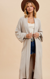 Shop At Grace, Gwen Shawl Cardigan, dove, belted, collared, long cardigan, cuffed wrists