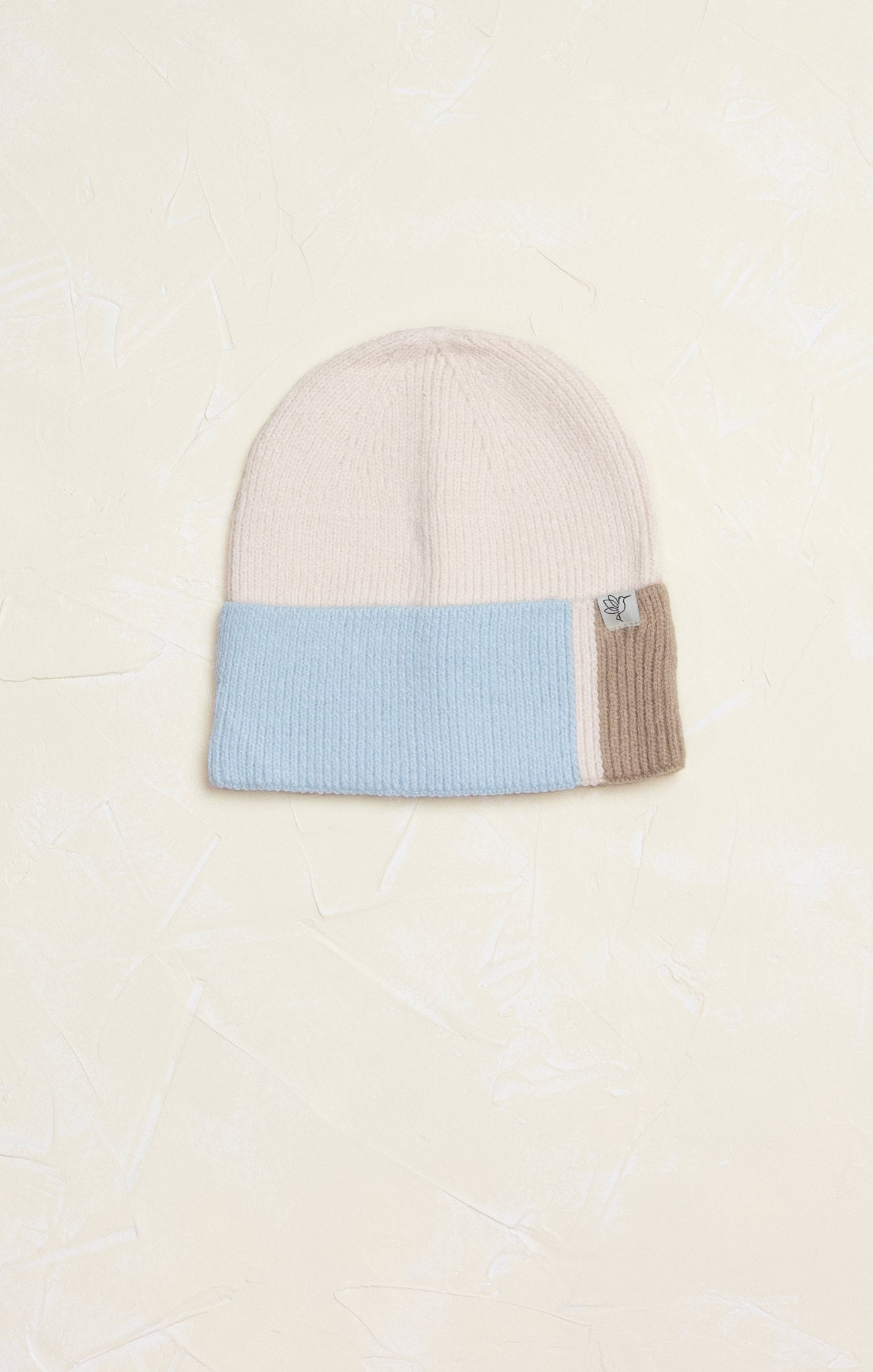 Isabel Colorblock Cuff Beanie, color block beanie, blue, ecru, ivory, winter beanie