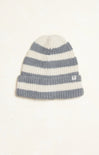 Ivory And Ash Winter Beanie, grey and white stripes, cuffed beanie