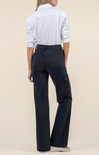 Shop At Grace, KUT, Miller High Rise Wide Leg, black, cargo pants, full length jeans, low-stretch denim 