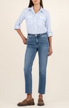 Shop At Grace KUT, Rachael High Rise Mom Jean, exalted w/ med base wash, high waist, tapered legs