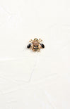 Little Black Bee Brooch, gold and black, gold hardware 