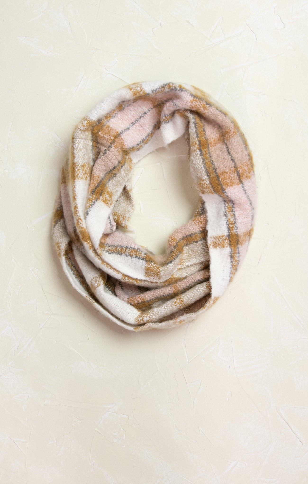 Lucy Plaid Infinity Scarf, blush, infinity scarf, plaid pattern