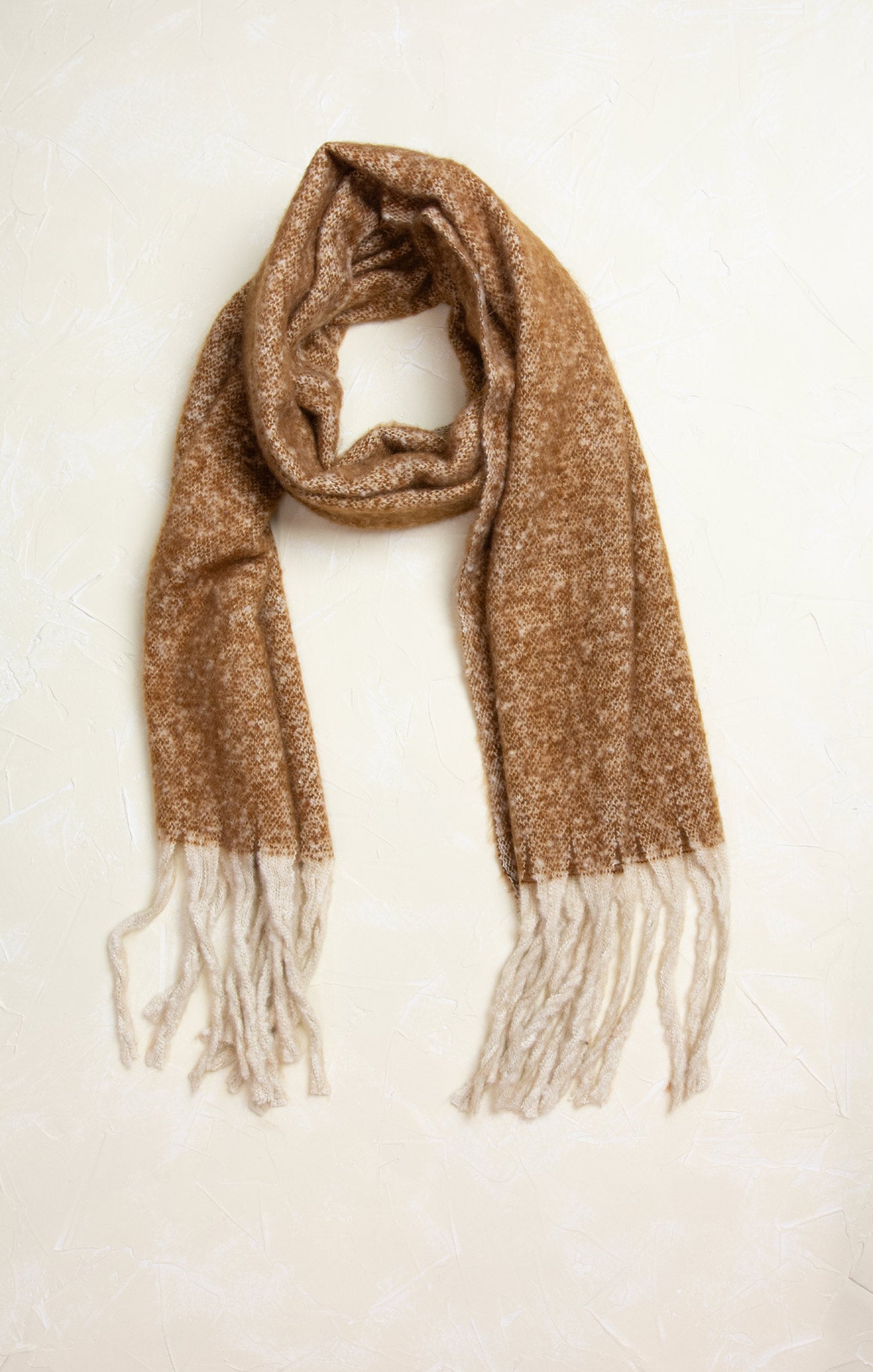 Lyla Heather Oversized Scarf, brown, fringe ends, solid colors, oblong scarf