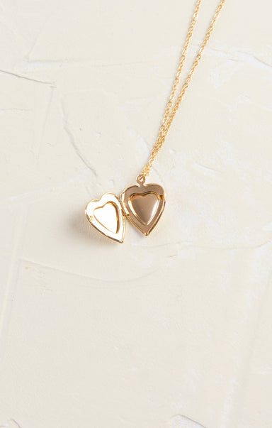 Shop At Grace, Make My Heart Gold Locket, gold, gold chain, heart shaped locket