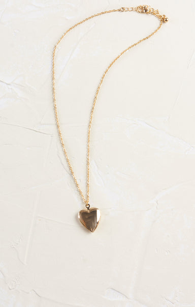 Shop At Grace, Make My Heart Gold Locket, gold, gold chain, heart shaped locket