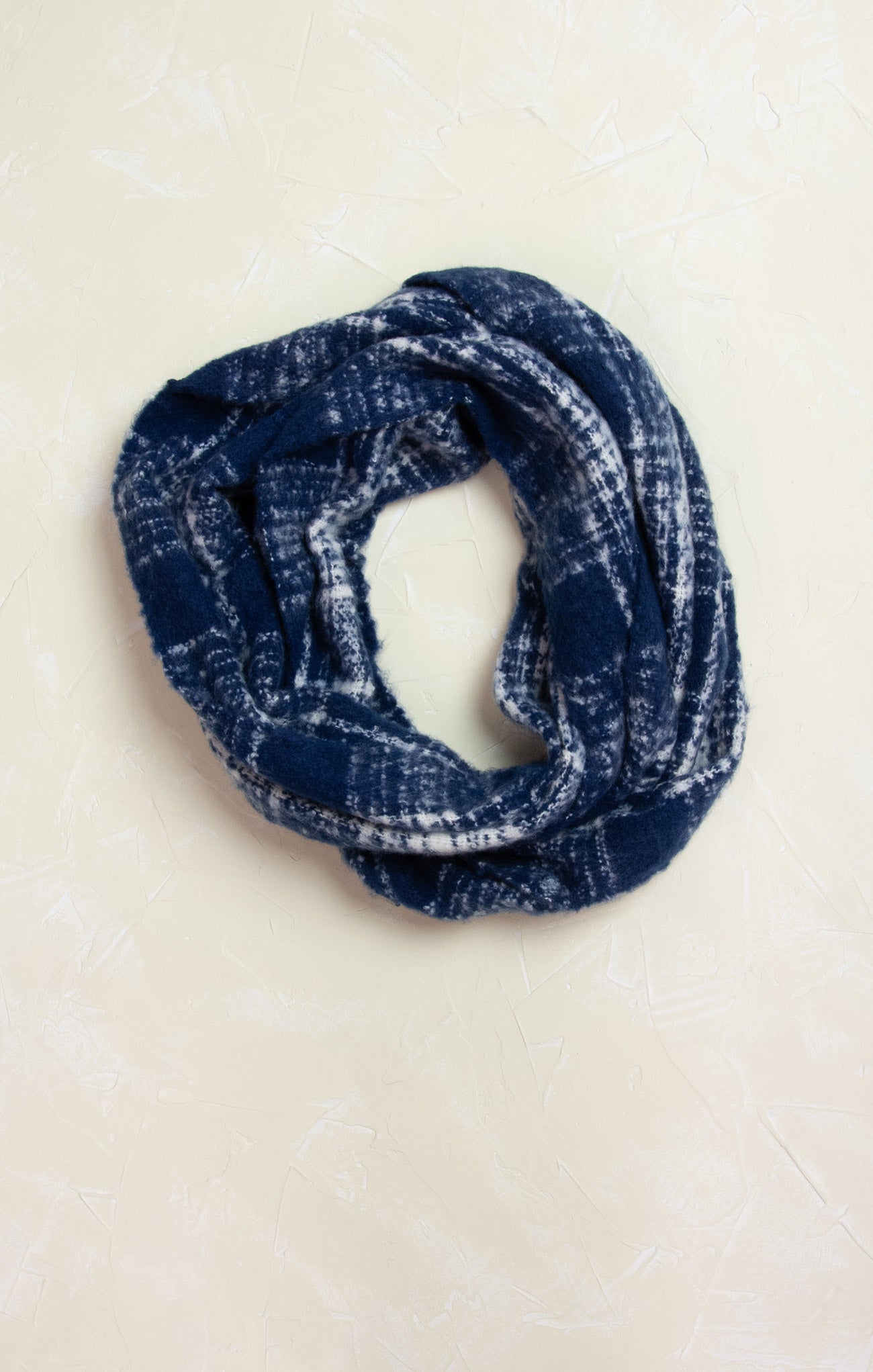 Megan Infinity Scarf, navy, plaid pattern, infinity scarf