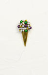 Pearl Ice Cream Brooch, multi color, gold hardware