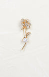 Pearl Rose Brooch, gold, elegant brooch