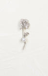 Pearl Rose Brooch, silver, elegant brooch