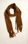 Remi Oversized Ring Scarf, brown, chunky scarf, fringe ends