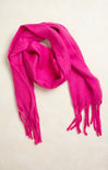 Remi Oversized Ring Scarf, magenta, chunky scarf, fringe ends